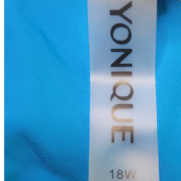 Yonique Plus Size, One Piece Tummy Control, Ruffles, Blue 18W (18 Plus) - Picture 4 of 7